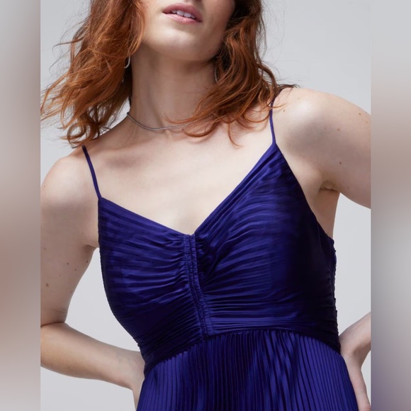 Brand new WHBM satin pleated maxi dress - Picture 3 of 6